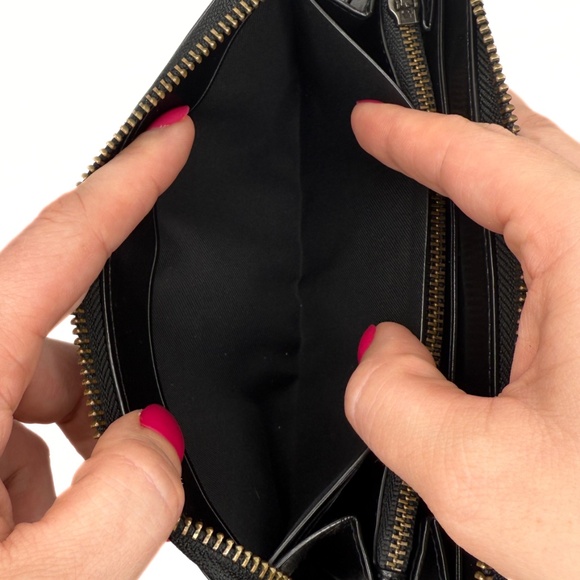 Coach Black Long Accordion Zip Wallet - Picture 9 of 15